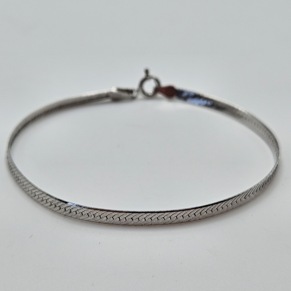 VINTAGE Danecraft Dainty Sterling Silver 925 Herringbone Bracelet Italy Unisex